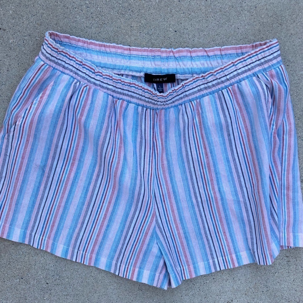 Women's Drew Shorts Multicolor Striped L College PILLING USA Stretch Casual City